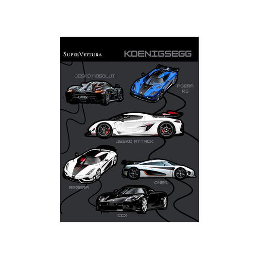 Koenigsegg Matte Sticker Sheet (6-Pack)