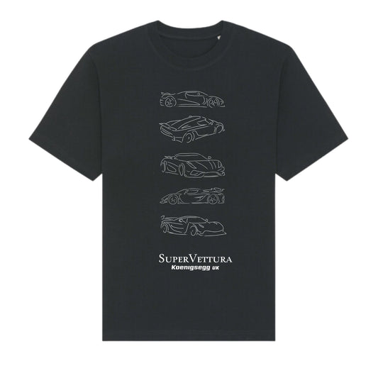 SuperVettura Black Sketch Squadron Heavyweight T Shirt