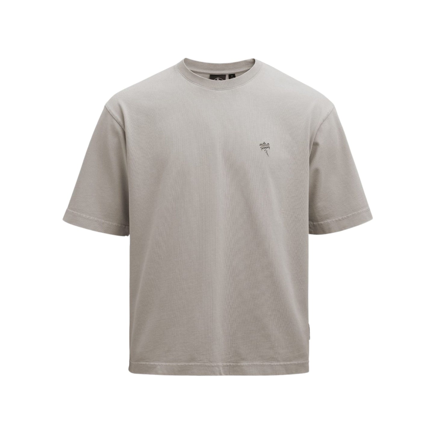 Beige Koenigsegg t-shirt with a small logo on a white background