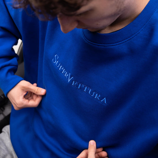 SuperVettura Klein Blue Heavyweight Embroidered Sweater