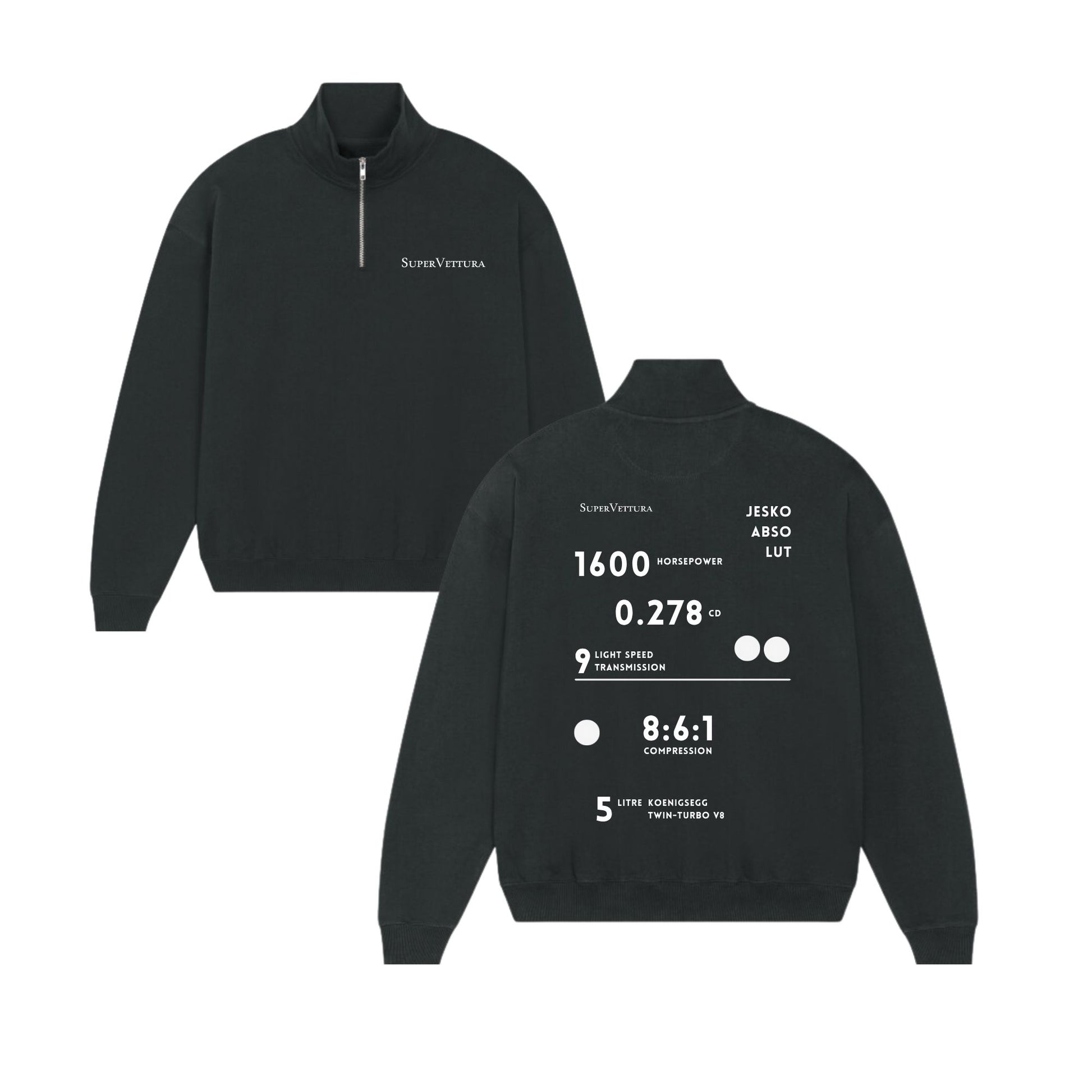 SuperVettura Quarter Zip Sweatshirt reverse